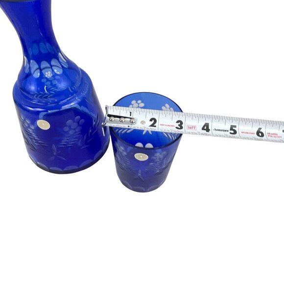 Bohemian Cobalt Blue Bedside Carafe Cut Crystal Carafe & Glass Set By Nachtmann - Picture 3 of 11